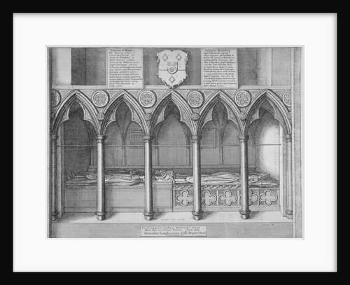 Tombs of two Bishops of London in old St Paul's Cathedral, City of London by Wenceslaus Hollar