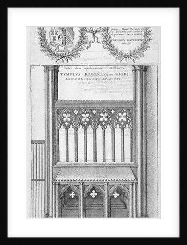 Tomb of Roger Niger, Bishop of London, in old St Paul's Cathedral by Wenceslaus Hollar