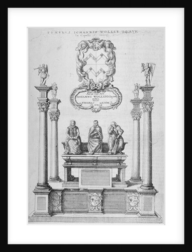 Monument of Sir John Woolley in old St Paul's Cathedral, City of London by Wenceslaus Hollar
