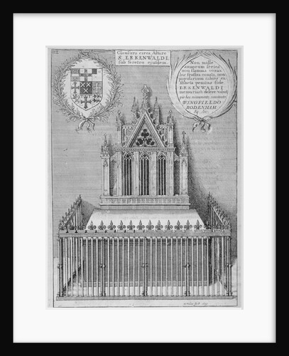 Monument to Saint Erkenwald in old St Paul's Cathedral, City of London by Wenceslaus Hollar