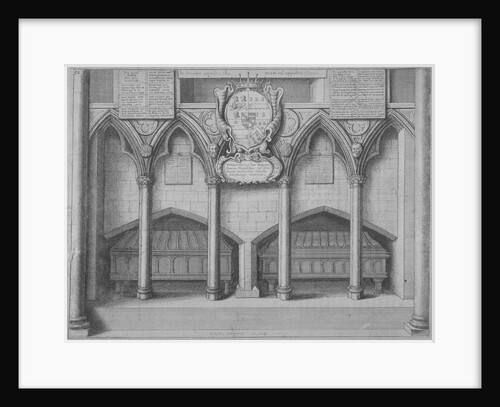 Monument in old St Paul's Cathedral, City of London by Wenceslaus Hollar