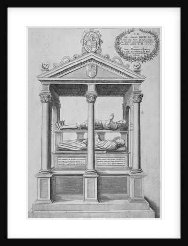 Monument of Sir Nicholas Bacon in old St Paul's Cathedral, City of London by Wenceslaus Hollar