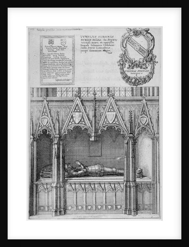 Tomb of Simon Burley in old St Paul's Cathedral, City of London by Wenceslaus Hollar