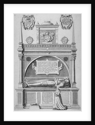 Monument of Sir Paul Heneage in old St Paul's Cathedral, City of London by Wenceslaus Hollar