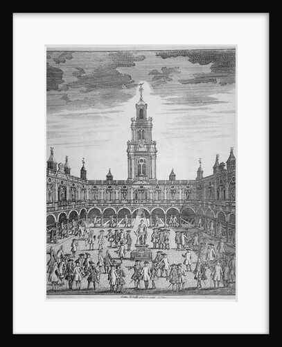 Interior view of the Royal Exchange with merchants, City of London by Sutton Nicholls
