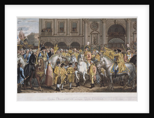 Herald reading the proclamation of peace outside the Royal Exchange, London 29 April by Anonymous