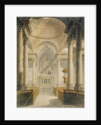 Interior of the Church of St Stephen Walbrook, City of London by Frederick Mackenzie