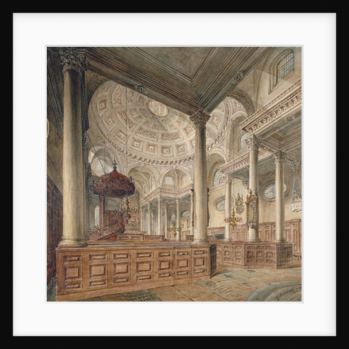 Interior view of the Church of St Stephen Walbrook, City of London by John Coney