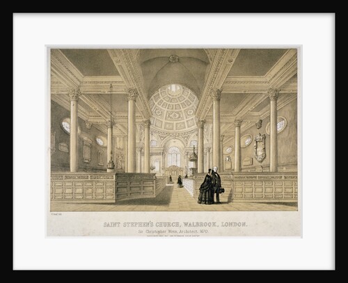 Interior view looking east, Church of St Stephen Walbrook, City of London by J Graf