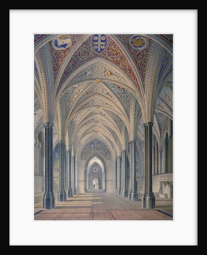 Interior view looking west, Temple Church, City of London by Anonymous