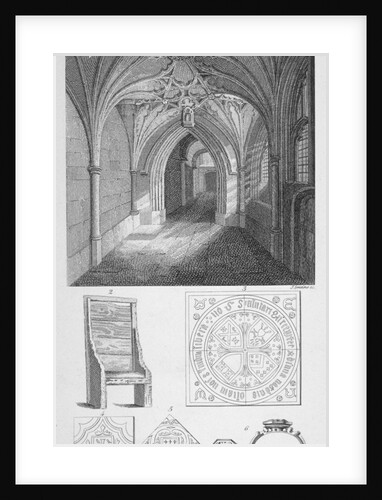 Interior view of the porch of St Sepulchre Church, City of London by J Swaine