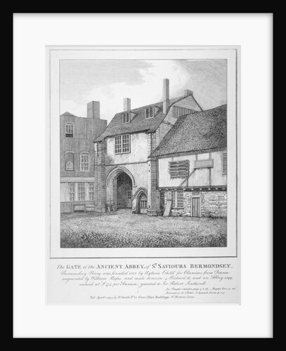 The gate to the Abbey of St Saviour, Bermondsey, Southwark, London by Anonymous