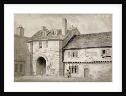 East view of the gateway to the Abbey of St Saviour, Bermondsey, Southwark, London by Anonymous