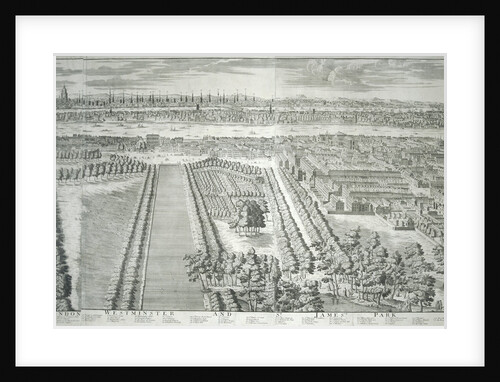 Panoramic view of the City of London and Westminster showing St James's Park by van Hove