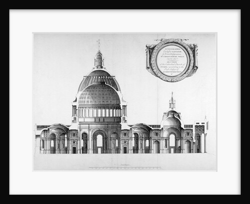 Longtitudinal section through St Paul's Cathedral, City of London by Anonymous