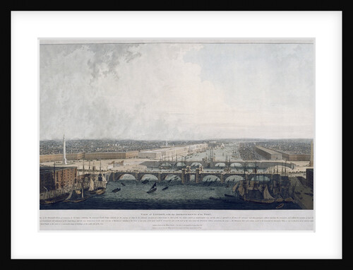 Proposed London Bridge, London by William Daniell
