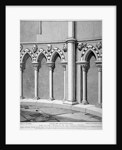 Part of the vestibule of the Temple Church, City of London by John Thomas Smith