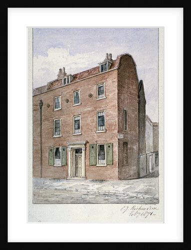 View of no 8 White Street, Moorfields, City of London by Charles James Richardson