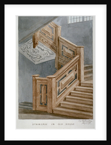 Staircase in a house on Whitecross Street, London by Charles James Richardson