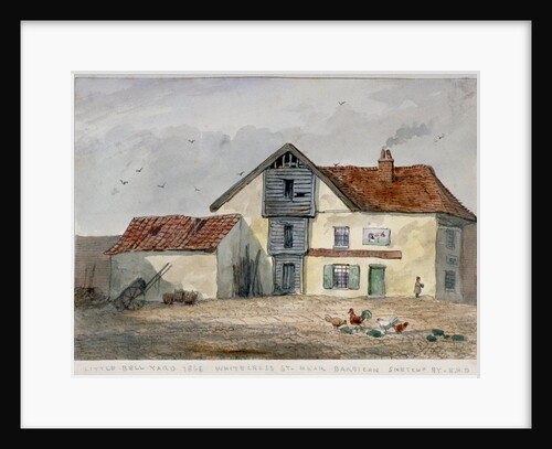 View of Little Bell Yard, Whitecross Street, with chickens in the foreground, London by EH Davies