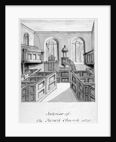 Interior view of the French Protestant Church, Threadneedle Street, City of London by Anonymous