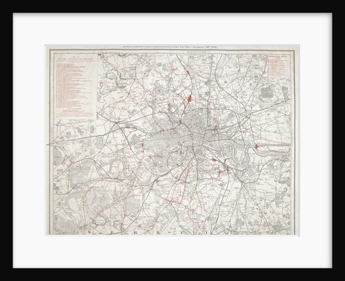 Map of Greater London showing the Metropolitan Railways and improvements in 1866 by Anonymous