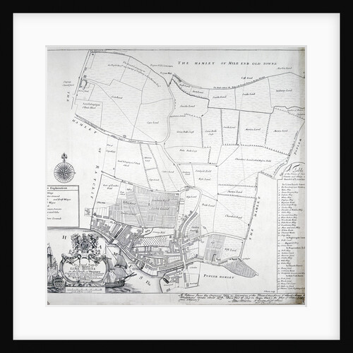 Map and table of Limehouse in the Parish of Stepney, London by I Harris
