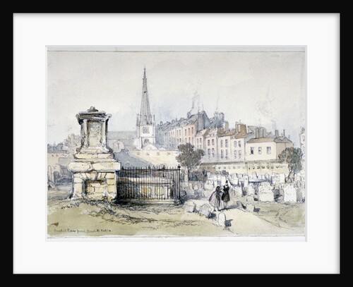 View of Bunhill Row from Bunhill Fields, Finsbury, Islington, London by Thomas Colman Dibdin