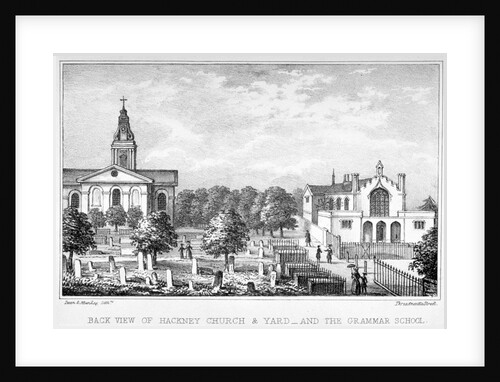 Back view of the Church of St John at Hackney and a grammar school, London by Dean and Munday