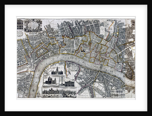 Map of the City of London, City of Westminster, River Thames, Lambeth and Southwark by Anonymous