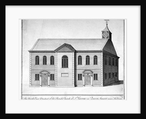 North-east view of the Church of St George the Martyr, Queen Street, Holborn, London by Anonymous