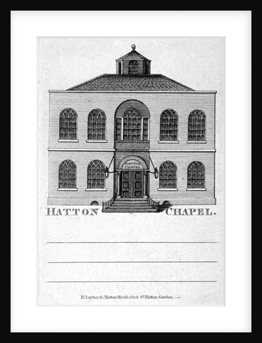 Front view of Hatton Chapel, Hatton Garden, London by Anonymous