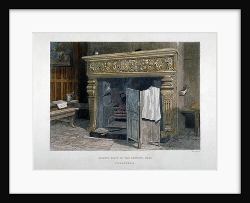 View of a chimney piece in the Baptist's Head Inn, Clerkenwell, London by John Wykeham Archer