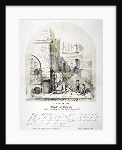 View of Clerks' Well pump in Ray Street, Finsbury, London by FC Price