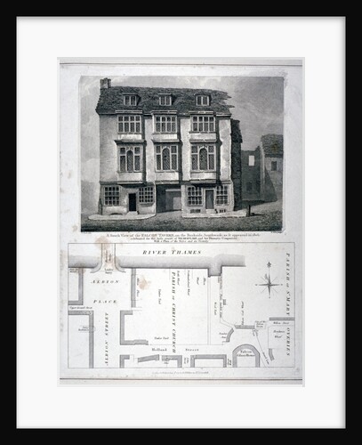 South view of the Falcon Tavern, Bankside, Southwark, London, as it appeared in 1805 (1811) by William Wise