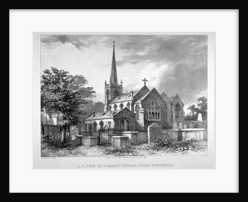 South-east view of St Mary's Church, Stoke Newington, London by JR Jobbins