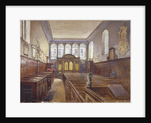 Interior view of the Church of St Matthew, Friday Street, City of London by John Crowther