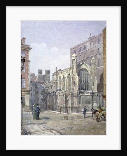 View of a French Protestant church on St Martin's le Grand, City of London by John Crowther