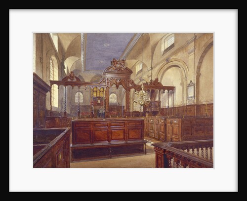 Interior of the Church of All Hallows the Great, City of London by John Crowther