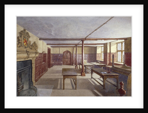 Interior view of the boys' dining room in Charterhouse, London by John Crowther