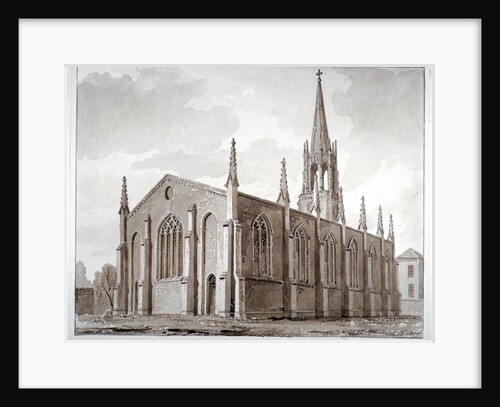North-east view of the Church of St Mary the Less, Lambeth Butts, London by John Chessell Buckler