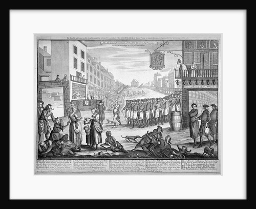 Mock funeral procession in St Giles, London by Anonymous