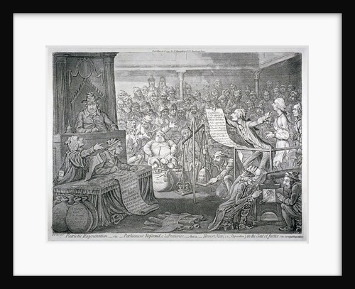 Scene inside the House of Commons, Westminster, London by James Gillray