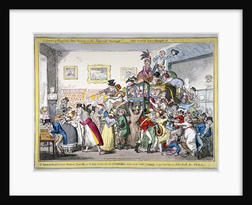 A swarm of English bees hiving in the Imperial carriage!! a scene at the London Museum by George Cruikshank