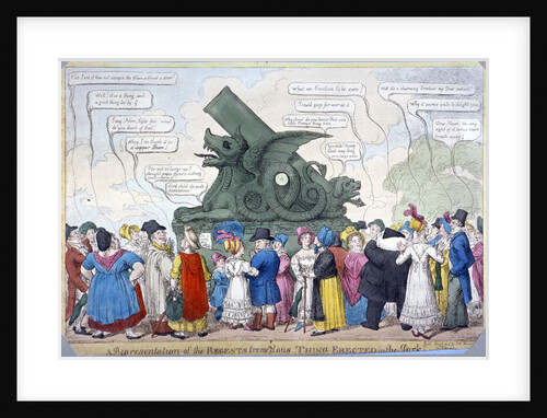 A representation of the Regent's tremendous thing erected in the Park by Anonymous