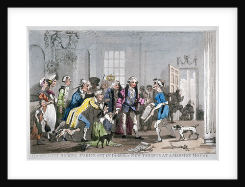 Hospitality kicking Avarice out of doors; or, new tenants at the Mansion House by Anonymous