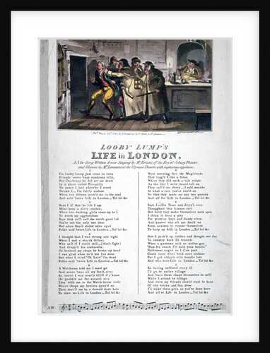 Looby Lump's life in London, a new song... by George Cruikshank