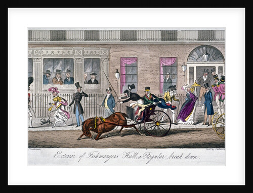 Exterior of Fishmongers Hall, a Regular break down by Isaac Robert Cruikshank