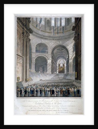 Anniversary meeting of the charity children in St Paul's Cathedral, City of London by Robert Havell