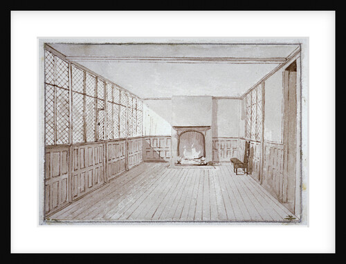 Interior view of Milton's school room in Barbican, City of London by J Benny